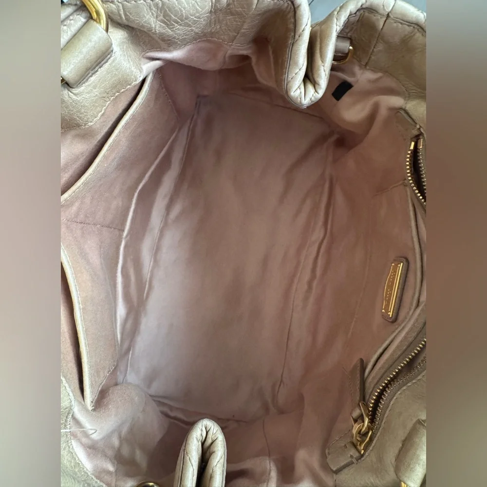 Miu Miu Beige Quilted Satchel, Rare - Picture 7 of 9